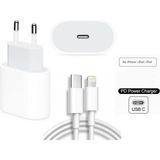 Daytona Apple iPhone 11-12-13-14 Pro Promax Uyumlu 18W Hızlı Şarj Cihazı ve 1 Metre USB C Lightning Şarj Kablosu Set 20