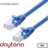Daytona Cat6 Gigabit Internet Ethernet 10GBPS RJ45 Lan Kablosu (2 ADET) A4611 - Mavi - 3 m