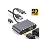 Daytona CF02 4 in 1 Macbook Uyumlu Type-C to 4K HDMI/VGA/PD Şarj/Usb 3.0 Hub Adaptör
