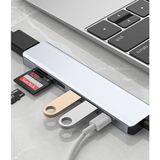 Daytona CF08 Macbook Uyumlu Type-C To 4K 1080P Ultra Hd HDMI Type-C Pd Şarj 2* USB 3.0 Sd Tf Kart Okuyucu Kablolu 7ın1 Çevirici Hub Adaptör - Gri