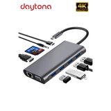 Daytona Cf31 Type-c™ Usb-c To 4**usb3.0 4k Hdmı Vga 100 Mbps Rj45 Pd Aux Sd Tf Kart 11ın1 Çevirici