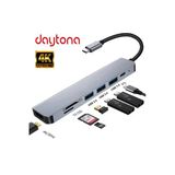 Daytona Ch13 Type-C To 3Xusb 3.0 4K Ultra Hd Hdmı Sd Tf Kart Girişli 7In1 Çevirici Adaptör