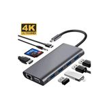 Daytona Fc-09 Type-C To Hdmı Rj45 Sd Kart Usb 3.0 X 2 Vga Macbook Uyumlu 11In1 Çevirici Adaptör