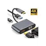 Daytona Fc02 Macbook Uyumlu Type-C To Usb 3.0 1080P 4K Hdmı Vga Pd Aux Ses Girişli Çevirici Adaptör