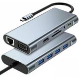 Daytona Fc09 11İn1 Macbook Uyumlu Type-C To Type-C/Rj-45/Hdmı/2Xusb3.0/2Xsd-Tf/Vga Çevirici