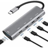 Daytona FC25 5in1 Type-C To 4xType-C 1xUSB 3.0 10 Gbps 60W PD Çevirici Dönüştürücü Adaptör