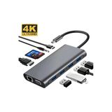 Daytona Fc31-G Gigabit Type-C To 3Xusb 3.0 4K1080p Hd Hdmı Vga Rj45 Pd Aux Sd Tf 11In1 Çevirici