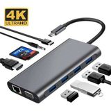 Daytona FC/31 Type-C To 4*usb 3.0 4K HDMI RJ45 Ethernet VGA Sd Tf Kart Okuyucu Aux Pd Hub Çevirici Adaptör