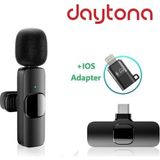 Daytona K9-D Lightning Wireless (Kablosuz Mikrofon) Dönüştürücülü Tak Çalıştır Android Telefon Tablet Ipad Tekli Yaka Mikrofonu K9-D