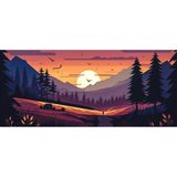 Daytona Kaymaz Taban Dikişli Mousepad Desenli Oyuncu Gaming Mouse Pad 30X70 cm - Turuncu - Karışık