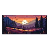 Daytona Kaymaz Taban Dikişli Mousepad Manzara Desenli Oyuncu Gaming Mouse Pad 30x70 CM