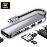 Daytona Macbook Uyumlu Type-C to 4K Ultra HD 1080p HDMI 2* USB 3.0 SD TF Kart Okuyucu Çevirici Hub Adaptör - CH13