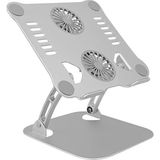 Daytona ST-801 Çift Fanlı Alüminyum Katlanabilir Laptop Dizüstü Bilgisayar Macbook Standı - Gümüş