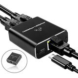 Daytona Zr861 Rj45 Network Splitter Adaptör / 1000Mbps Ethernet Splitter Bilgisayar, Yönlendirici, Tv (Gigabit) İçin Usb-C Güç Kablosu İle