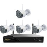 Dayzip Cenova Dayzip DZ7408W Kit Sesli Ip 4 Kameralı Set 8'li Cihaz - Beyaz