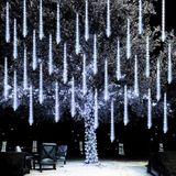 Dazzle Bright Noel Işıkları Dış Mekan, 288 LED Meteor Yağmuru Yağmur Lambaları 30,5 cm 8 Tüp, Su Geçirmez Fiş Düşen Buz Saçağı Işığı Noel Ağacı Avlu Ev Dekoru için Noel Süslemeleri (Beyaz)