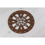 Db Atölye Rattan Örgü Plakası Ø 15 cm Ceviz Renk - Bambu Sepet - Bambu Örgü Plakası - Ahşap Tabanlık - Ø15 cm - Ahşap - Ceviz