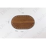 Db Atölye Rattan Örgü Plakası Oval 11X16 cm Ceviz Renk - Bambu Sepet Altlığı - Örgü Sepet Supla - Ahşap - Ceviz