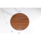 Db Atölye Yuvarlak Rattan Örgü Plakası Ø25 Ceviz Renk - Rattan Sepet Altlığı - Bambu Örgü Plakası - Ø25 cm - Ahşap - Ceviz