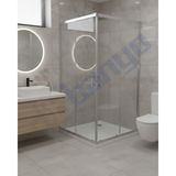 Db Banyo Deniz Seri Köşe Giriş Duşakabin 5 mm Desenli Temperli Cam Parlak Profil Yükseklik 190 cm - 80 x 80 cm