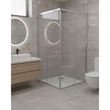 Db Banyo Deniz Seri Köşe Giriş Duşakabin 5 mm Şeffaf Temperli Cam Parlak Profil Yükseklik 190 cm - 100 x 100 cm