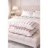 Db Danla Baldi Home Collection 2'Li Yastık Kılıfı Çizgili Kalpli %100 Pamuk