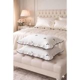 Db Danla Baldi Home Collection 2'Li Yastık Kılıfı Yaprak Desenli Fırfırlı %100 Pamuk