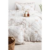 DB DANLA BALDİ Home Collection Çift Kişilik Pamuklu FIRFIRLI Kapitone Pike & Yatak Örtüsü + YASTIK KILIFI FIRFIRLI (2AD)