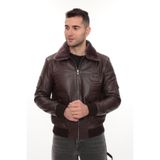 db deriburada original Erkek Yakası Hakiki Kürklü Pilot Model Hakiki Jumbo Deri Mont