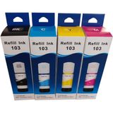 DB Epson Eco Tank (T101-103) L3110 / 3111 / 3150/ L1110 / L3100 / L3101 / L3151 / L3160 / L5190 Uyumlu Mürekkep - Siyah - Kırmızı - Mavi - Sarı