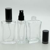 D&B Parfüm Şişesi 50 ml (10 Adet) (TEKRAR DOLDURULABİLİR) Siyah Kapak Plastik Valf Içbükey Boş Şişe