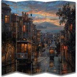 DB Sanat Manzara Temalı Ahşap Tasarım Paravan Room Divider 180 x 200 cm Renkli Dijital Baskı