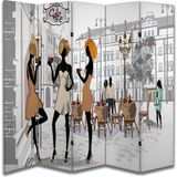 DB Sanat Şehir Temalı Tasarım Ahşap Paravan Room Divider 180 x 200 cm Renkli Dijital Baskı