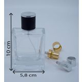 D&B Yol Kolay Kapama Aparatı Ve Boş Parfüm Şişesi 50 Ml (10 Adet) Küçük Kare (Aparat İle Kapatılan-Kolay Kapama) Boş Şişe