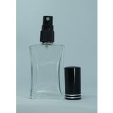 D&B Yol Parfüm Şişesi 30 Ml (3 Adet) Siyah Kapak Metal Valf İçbükey (Tekrar Doldurulabilir) Boş Şişe