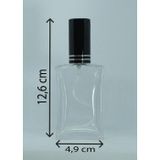D&B Yol Parfüm Şişesi 50 Ml (5 Adet) Siyah Kapak Plastik Valf İçbükey (Tekrar Doldurulabilir) Boş Şişe