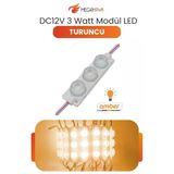 Dc 12V 3W Turuncu Modül Parmak Led Su Geçirmez Tabela Aydınlatma Dekoratif Led Modül 5 Adet