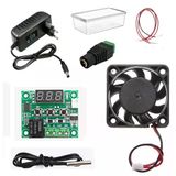 Dc 12V Adaptörlü Dijital Termostat Sıcaklık Kontrol Kartı İle 12V Fan Pervane Çalıştırma Devresi Öğrenci Hobi Deney Seti