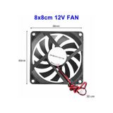 DC 12V FAN 80x80mm 8010 8x8cm Sessiz 2 Pin Fırçasız Soğutma Fanı Kuluçka Ekran Kartı Cooler 3D Printer PC Cpu Soğutucu Makerbot