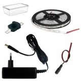 Dc 12V Şerit Led 5 Metre Tek Çipli Beyaz Işık Lamba Anahtar Adaptörlü Aydınlatma Devresi Öğrenci Hobi Deney Seti