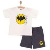 DC COMICS Erkek Bebek Lisans Tişört-Şort Bisiklet Yaka Short Sleeve Reçme - Ekru