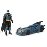 DC Comics Shadow Guardian Batmobile + Batman aksiyon figürü - üstü açılır araç, 30 cm orijinal çizgi roman tasarımlı hareketli Batman aksiyon figürü, 3 yaşından büyük süper kahraman hayranları için