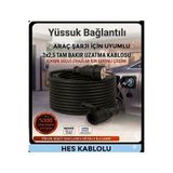 DC-ELEKTRO HES KABLOLU Ev TİPİ Araç Şarjı Uyumlu 25 Metre (3x2.5 mm Ttr Tam Bakır) 3.5kw - 16 AMPER BEMİS KAUÇUK FİŞLİ Uzatma Seyyar