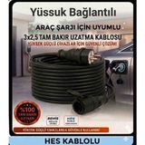 DC-ELEKTRO Hes Kablolu Ev Tipi Araç Şarjı Uyumlu 3-40 Metre (3x2.5 mm Ttr Tam Bakır) 3.5kw - 16 Amper Bemis Kauçuk Fişli Uzatma Seyyar - 3 METRE