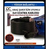 DC-ELEKTRO Hes Kablolu Evde Araç Şarjı Uyumlu (3-40 Metre (3x4 mm Ttr Tam Bakır) Bemis Kauçuk Fişli (IP44) Uzatma Seyyar (Tüm Araçlar Için Uyumlu) - 25 METRE