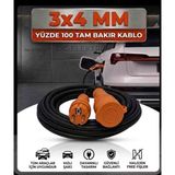 DC-ELEKTRO Öznur Kablo Evde Araç Şarjı Uyumlu 3-40 Metre (3x4 mm Ttr Tam Bakır) Halojen Free Fişli Uzatma Seyyar - 5 METRE