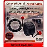 DC-ELEKTRO Öznur Kablo Evden Araç Şarjı Uyumlu (3-40 Metre ) (3x4 mm Ttr Tam Bakır) Yağmur Altında Kullanıma Uygun Uzatma Seyyar - 25 METRE