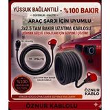 DC-ELEKTRO Öznur Kablolu Araç Şarjı Uyumlu 3-40 Metre (3x2.5 mm Ttr Tam Bakır) Yağmur Altında Kullanıma Uygun Uzatma Seyyar - 3 METRE