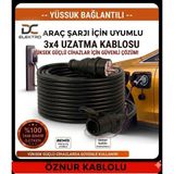 DC-ELEKTRO Öznur Kablolu Ev Tipi Araç Şarjı Uyumlu (3-40 Metre) (3x4 mm Ttr Tam Bakır) Bemis Kauçuk Fişli Uzatma Seyyar (Tüm Araçlar Için Uyumlu) - 25 METRE