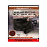 DC-ELEKTRO Öznur kablolu Evde Araç Şarjı Uyumlu 10 Metre (3x2.5 mm Ttr Tam Bakır) (3.5kw - 16AMPER) BEMİS KAUÇUK FİŞLİ Uzatma Seyyar